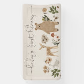 Boho Woodland Baby Dusche Begrüßungsbanner Banner (Vertikal)