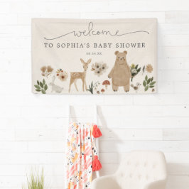 Boho Woodland Baby Dusche Begrüßungsbanner Banner