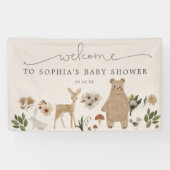 Boho Woodland Baby Dusche Begrüßungsbanner Banner (Horizontal)