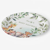 Boho Woodland Baby Duwer Greenerwald Tiere Pappteller (Schrägansicht)