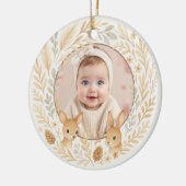 Boho Woodland Baby First Christmas Keepsake Keramik Ornament (Links)