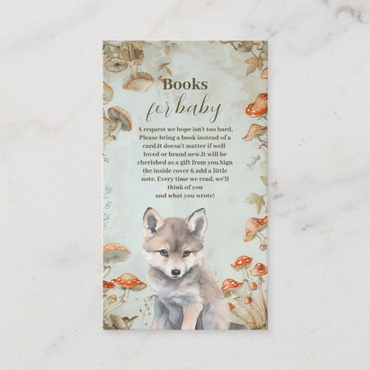 Boho Woodland Baby Showbücher für Baby Begleitkarte (Vorderseite)