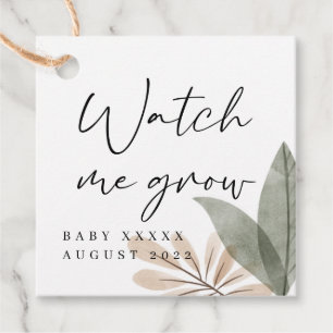 Boho Woodland Baby Shower Beobachten Sie mich Grow Geschenkanhänger