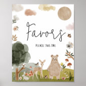 Boho Woodland Baby Shower Favoriten Poster (Vorne)