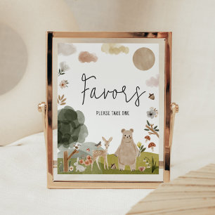 Boho Woodland Baby Shower Favoriten Poster