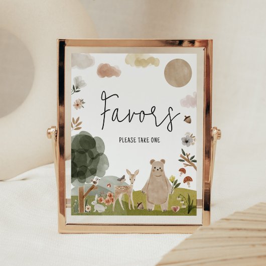 Boho Woodland Baby Shower Favoriten Poster