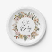 Boho Woodland Baby Shower Paper Plate Pappteller (Vorderseite)