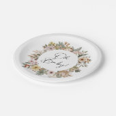Boho Woodland Baby Shower Paper Plate Pappteller (Schrägansicht)