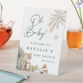 Boho Woodland Baby Shower Pedestal Schild (In Situ)