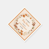 Boho Woodland Baby Shower | Rustic Forest Animals Serviette (Ecke)