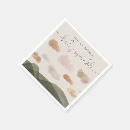 Boho Woodland Baby Sprinkle Cocktail Napkin Modern Serviette (Ecke)