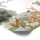 Boho Woodland Babydusche Danke, dass ihr gekommen  Poster (Ecke)