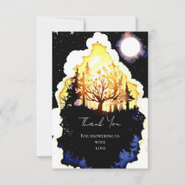 Boho Woodland Babydusche Dankeskarte