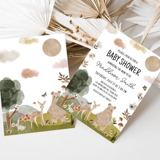Boho Woodland Babydusche Einladung