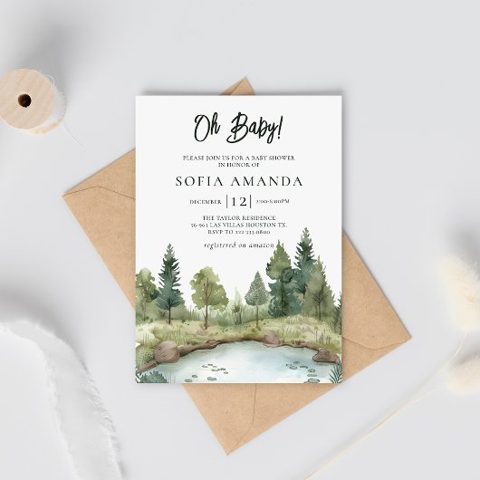 Boho Woodland Babydusche Einladung