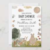 Boho Woodland Babydusche Einladung (Vorderseite)