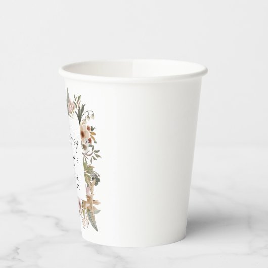 Boho Woodland Babydusche Papiertücher Pappbecher (Links)