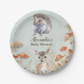 Boho Woodland Babydusche Pappteller (Vorderseite)