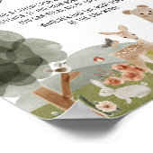 Boho Woodland Babydusche Sage nicht Baby Poster (Ecke)