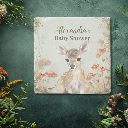 Boho Woodland Babydusche Steinuntersetzer