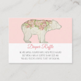 Boho Woodland Bear Baby Girl Duschdusche Windelwan Begleitkarte