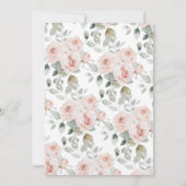 Boho Woodland Bear & Floral Baby Dusche Einladung (Rückseite)