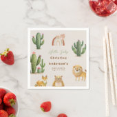 Boho Woodland Bear Lion Fox Cactus Baby Shower Serviette (Beispiel)