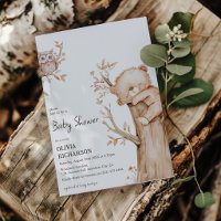 Boho Woodland Bear & Tree Baby Dusche