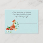 Boho Woodland Boy Fox Babydusche Windschutzscheibe Begleitkarte (Rückseite)