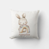 Boho Woodland Bunny Rainbow Kinderzimmer Kissen (Vorderseite)