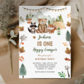 Boho Woodland Camper Erster Geburtstag Einladung