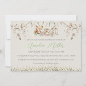 Boho Woodland Critters Kinderdusche Einladung (Vorderseite)