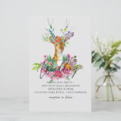 Boho Woodland Deer Floral Budget Wedites (Stehend Vorderseite)