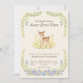 boho woodland deer greenery baby shower einladung (Vorderseite)