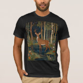 Boho Woodland Deer Print Rustic Forest Green T-Shirt (Vorderseite)