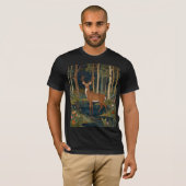 Boho Woodland Deer Print Rustic Forest Green T-Shirt (Vorne ganz)