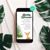 Boho Woodland Deer Snow Baby Dusche Einladung