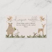 Boho Woodland Diaper Raffle Babyduschkarte Begleitkarte (Vorderseite)