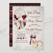 Boho Woodland Dreamcatcher Baby Shower Invitation Einladung (Vorne/Hinten)