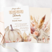 Boho Woodland Fall Pumpkin Girl Babydusche Einladung
