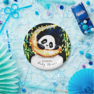 Boho Woodland farbenfrohe Panda Baby Dusche Pappteller
