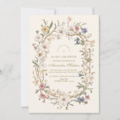 Boho Woodland Fern Baby Dusche Einladung (Vorderseite)