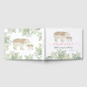 Boho Woodland Floral Bear Fern Foliage Baby Girl Gästebuch (Voll)