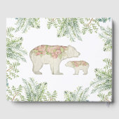 Boho Woodland Floral Bear Fern Foliage Baby Girl Gästebuch (Rückseite)