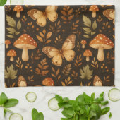 Boho Woodland Foods Mushrooms | Herbstfarben Geschirrtuch (Gefaltet)