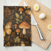 Boho Woodland Foods Mushrooms | Herbstfarben Geschirrtuch (Viertel Falte)