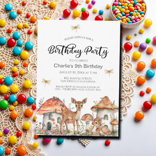 Boho Woodland Forest Animals 9. Geburtstagsparty Einladung