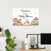 Boho Woodland Forest Animals Baby Dusche Willkomme Poster (Heimbüro)
