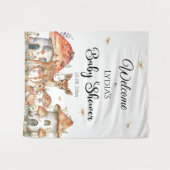 Boho Woodland Forest Animals Baby Dusche Willkomme Wandteppich (Vorderseite (Horizontal))