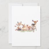 Boho Woodland Forest Animals Baby Shower Einladung (Rückseite)